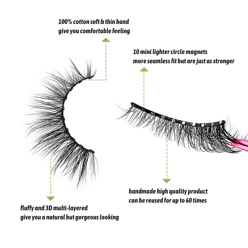 Magnetic Lashes with 10 Mini Circle Magnets